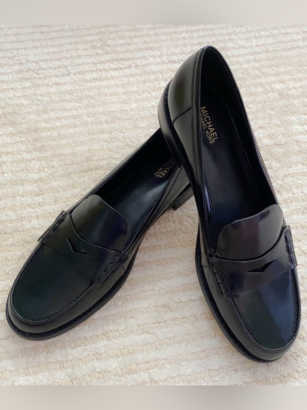Michael Kors Black Patent Leather Penny Loafers